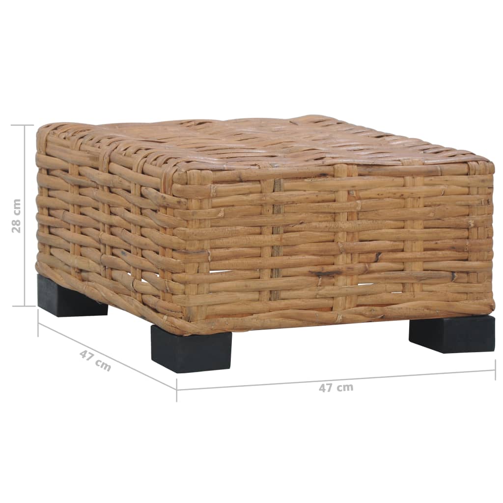vidaXL Stolik kawowy, 47 x 47 x 28 cm, naturalny rattan