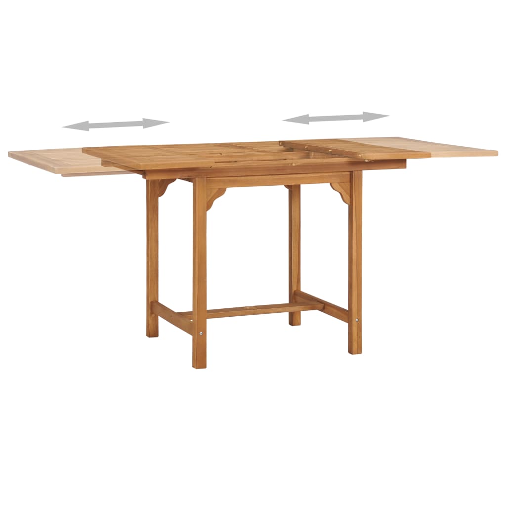vidaXL Rozkładany stół ogrodowy, (110-160)x80x75cm, lite drewno tekowe