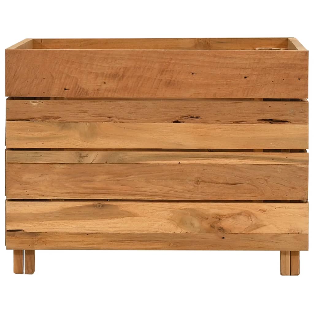 vidaXL Podwyższona donica 50x40x38 cm, drewno tekowe z recyklingu/stal