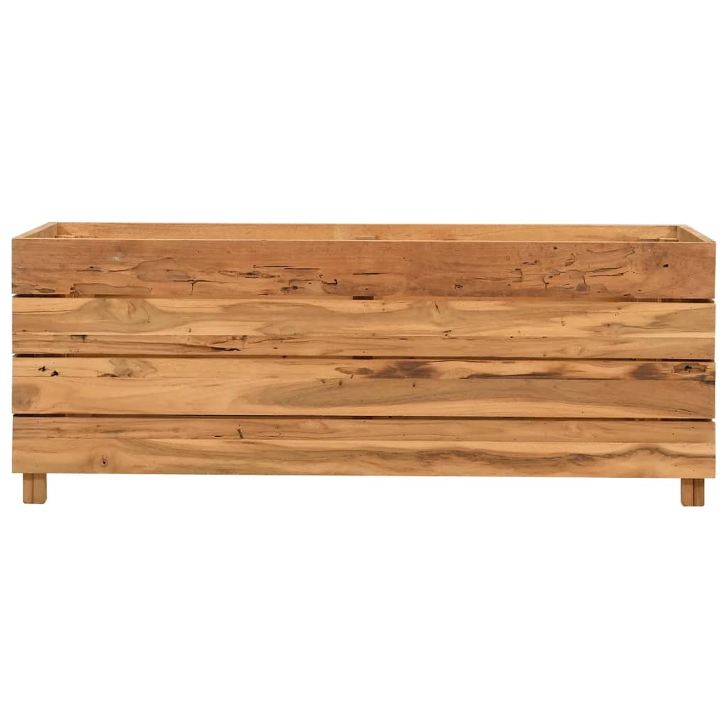vidaXL Podwyższona donica 100x40x38 cm, drewno tekowe z odzysku i stal