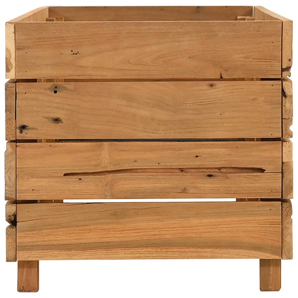 vidaXL Podwyższona donica 100x40x38 cm, drewno tekowe z odzysku i stal