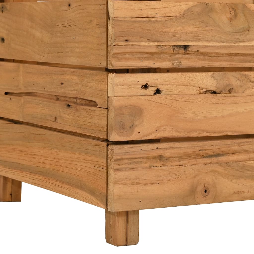 vidaXL Podwyższona donica 100x40x38 cm, drewno tekowe z odzysku i stal