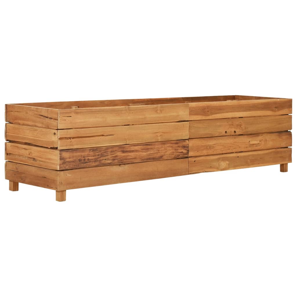 vidaXL Podwyższona donica 150x40x38 cm drewno tekowe z recyklingu/stal