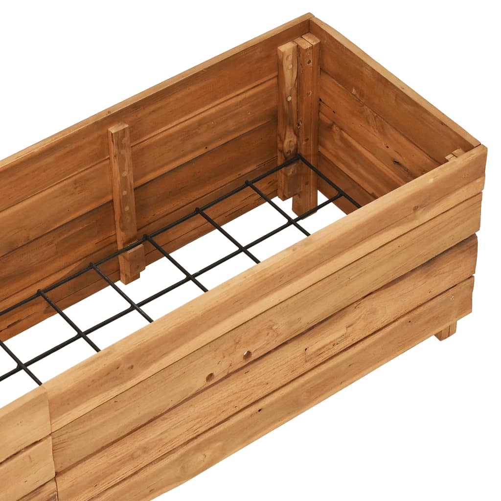vidaXL Podwyższona donica 150x40x38 cm drewno tekowe z recyklingu/stal