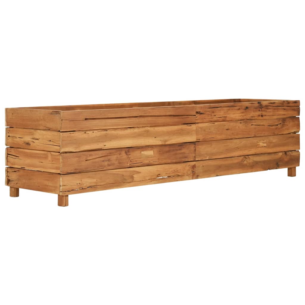 vidaXL Podwyższona donica 150x40x38 cm drewno tekowe z recyklingu/stal