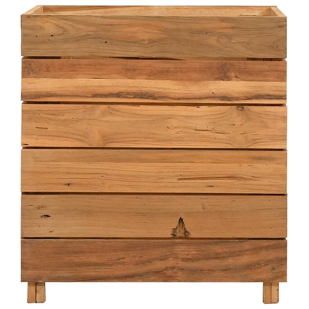 vidaXL Podwyższona donica 50x40x55 cm, drewno tekowe z recyklingu/stal