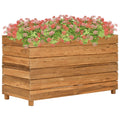 vidaXL Podwyższona donica 100x40x55 cm drewno tekowe z recyklingu/stal