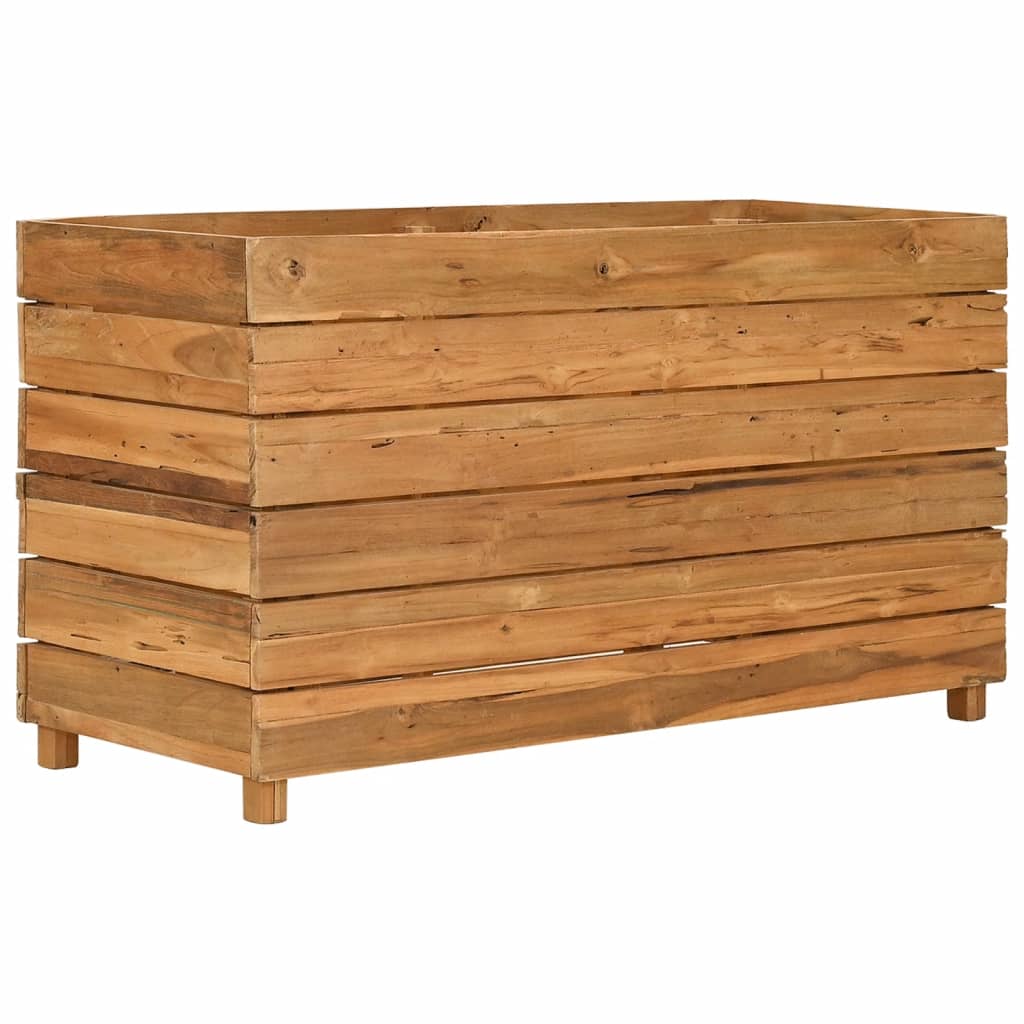 vidaXL Podwyższona donica 100x40x55 cm drewno tekowe z recyklingu/stal