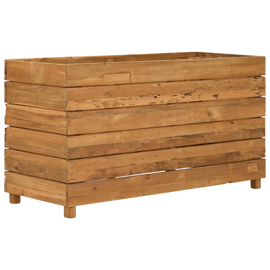 vidaXL Podwyższona donica 100x40x55 cm drewno tekowe z recyklingu/stal
