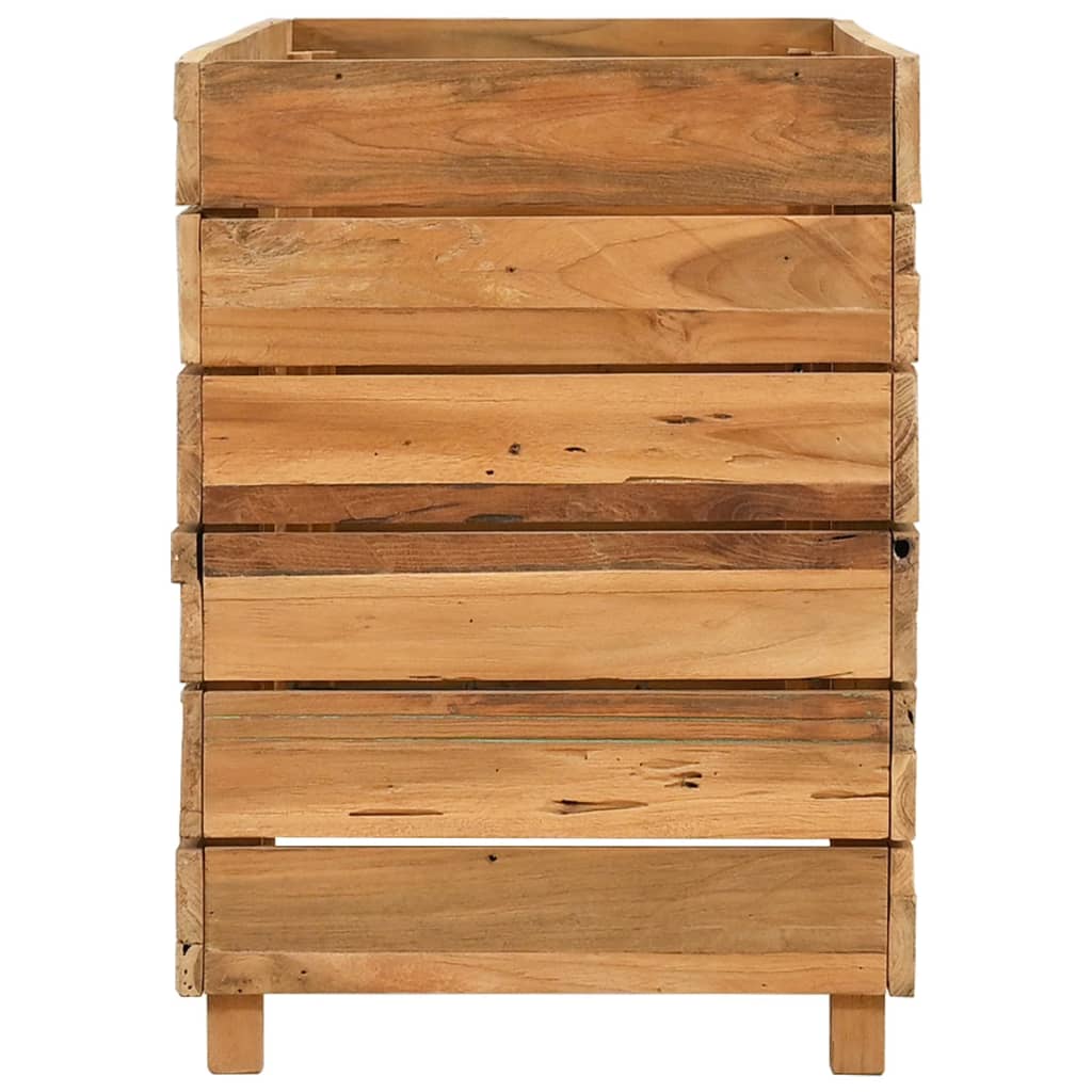 vidaXL Podwyższona donica 100x40x55 cm drewno tekowe z recyklingu/stal