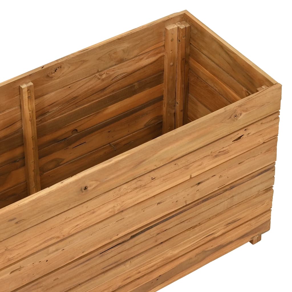 vidaXL Podwyższona donica 100x40x55 cm drewno tekowe z recyklingu/stal