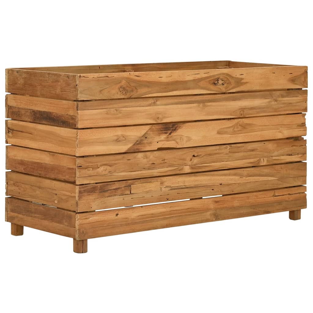 vidaXL Podwyższona donica 100x40x55 cm drewno tekowe z recyklingu/stal