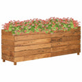vidaXL Podwyższona donica 150x40x55 cm drewno tekowe z recyklingu/stal