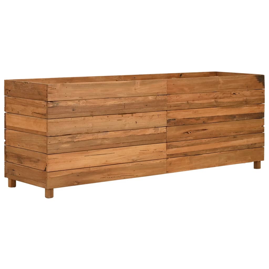 vidaXL Podwyższona donica 150x40x55 cm drewno tekowe z recyklingu/stal