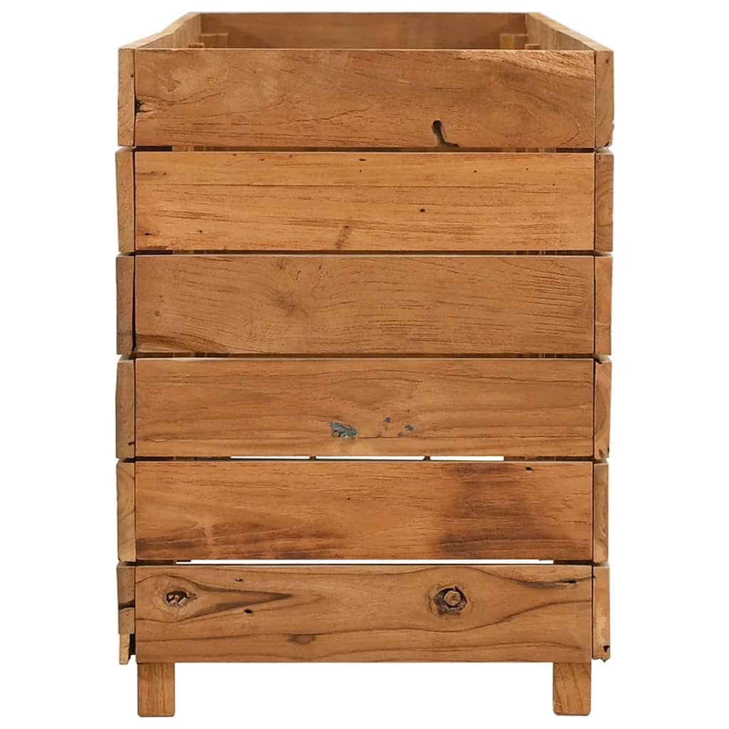 vidaXL Podwyższona donica 150x40x55 cm drewno tekowe z recyklingu/stal