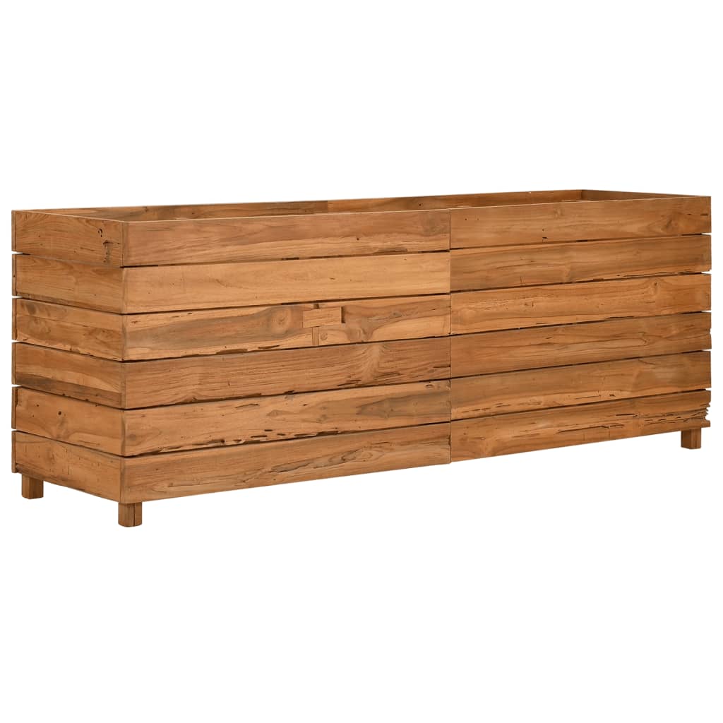 vidaXL Podwyższona donica 150x40x55 cm drewno tekowe z recyklingu/stal