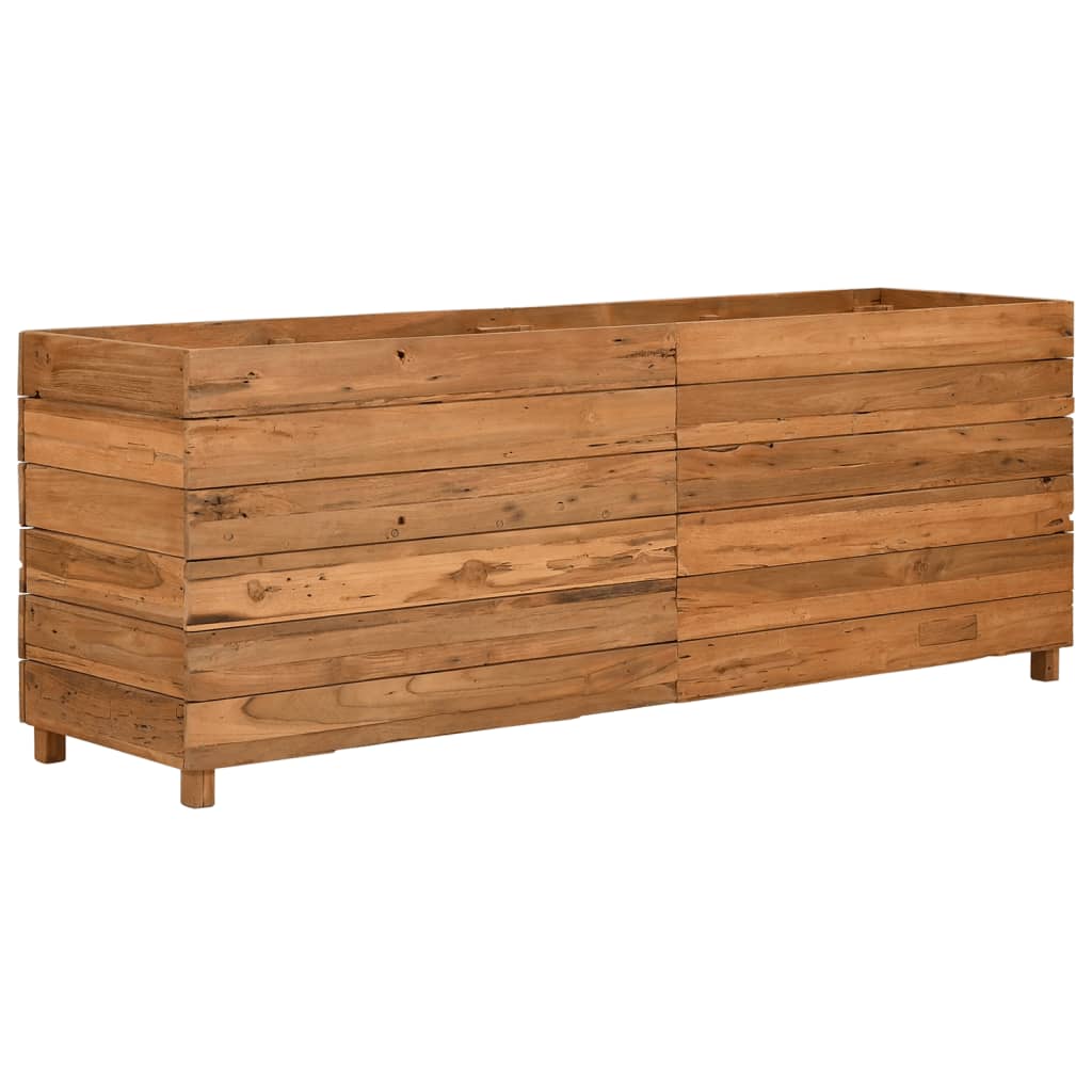vidaXL Podwyższona donica 150x40x55 cm drewno tekowe z recyklingu/stal