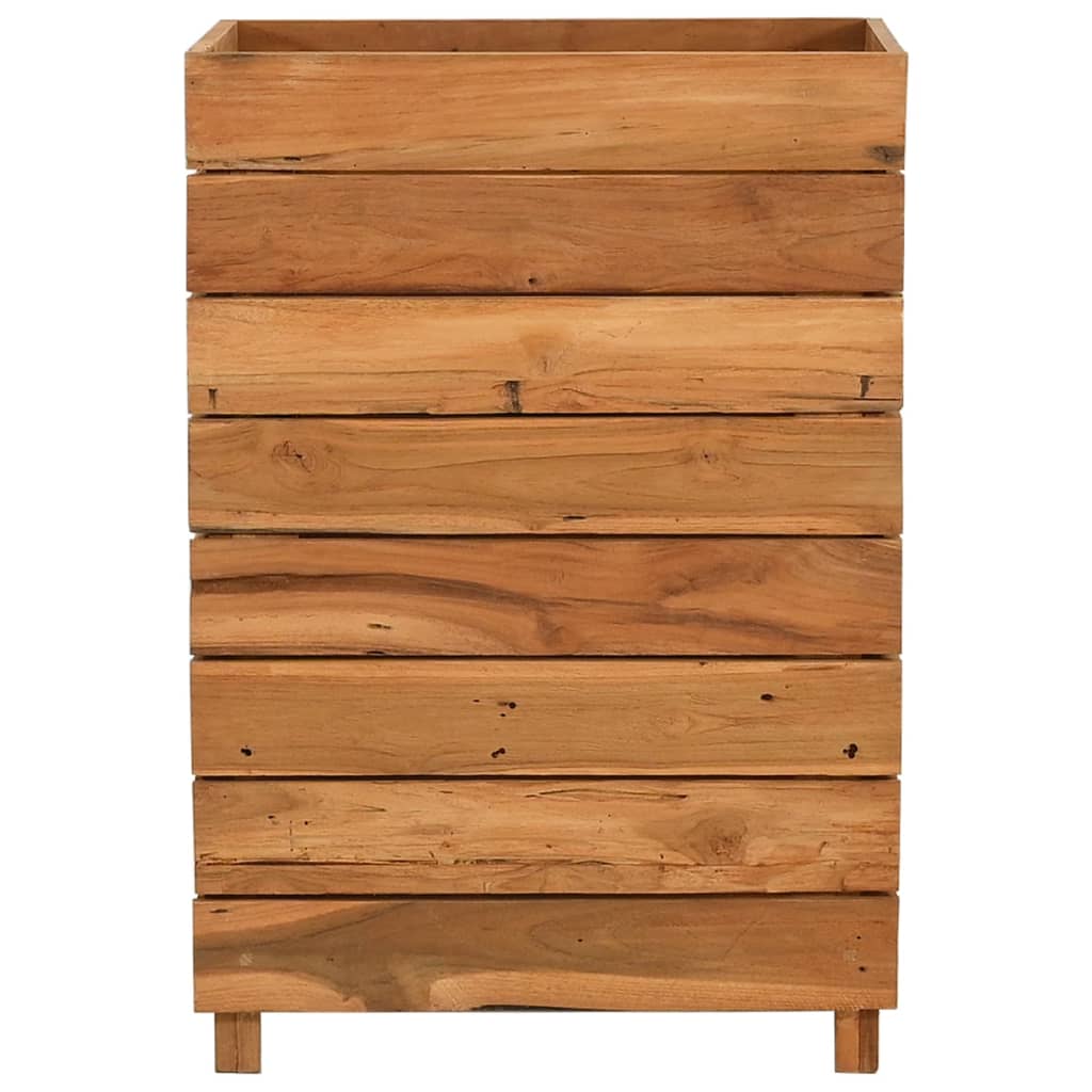 vidaXL Podwyższona donica 50x40x72 cm, drewno tekowe z recyklingu/stal