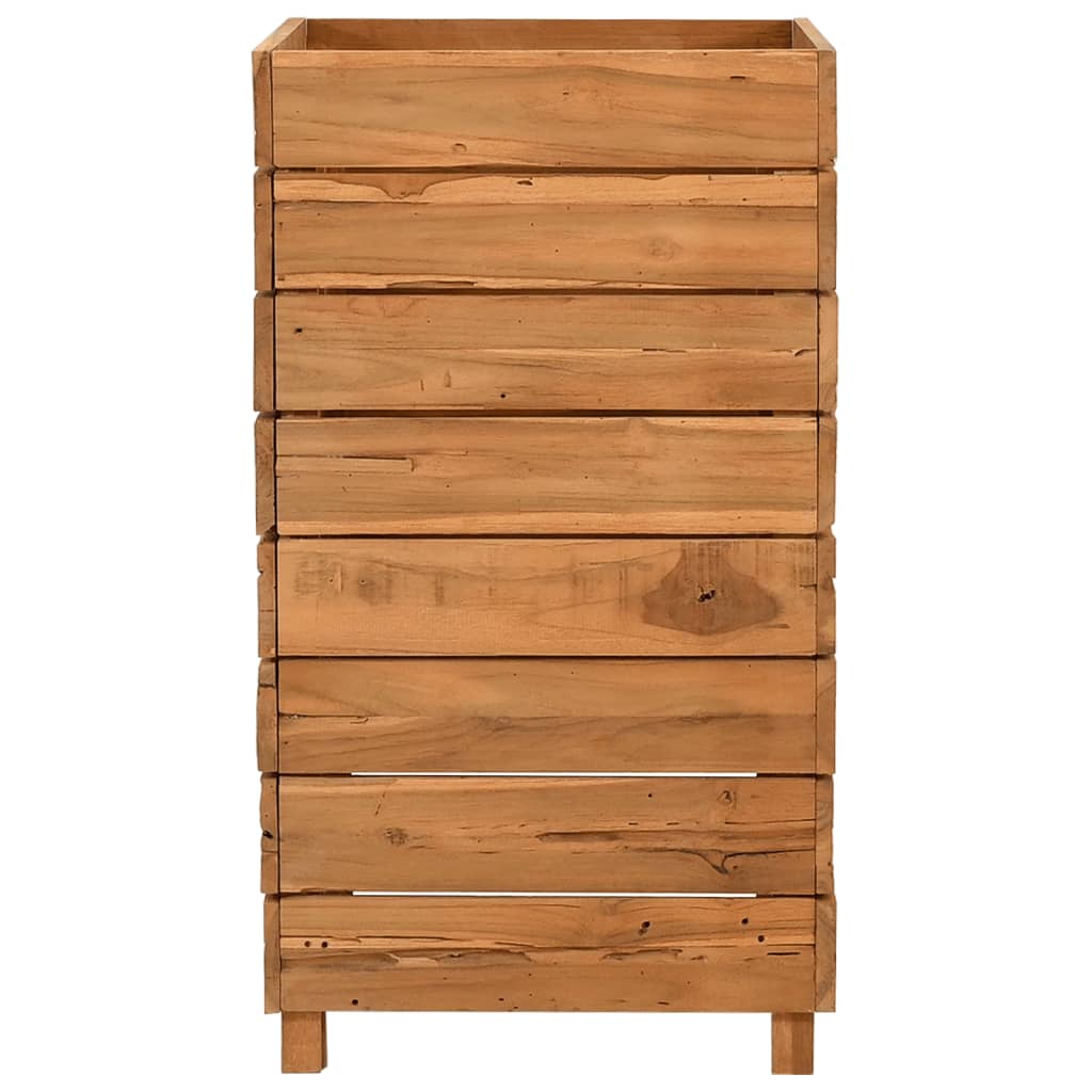 vidaXL Podwyższona donica 50x40x72 cm, drewno tekowe z recyklingu/stal