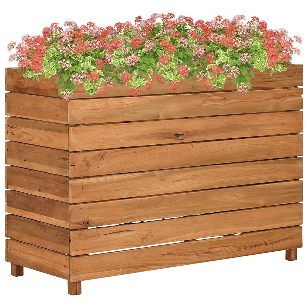 vidaXL Podwyższona donica 100x40x72 cm drewno tekowe z recyklingu/stal