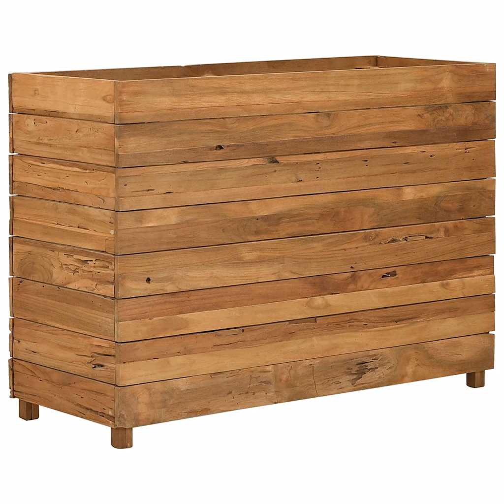 vidaXL Podwyższona donica 100x40x72 cm drewno tekowe z recyklingu/stal