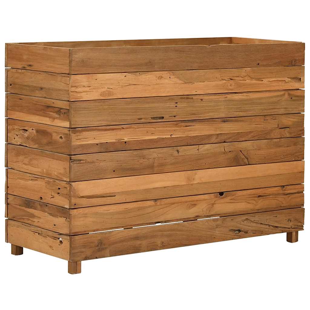 vidaXL Podwyższona donica 100x40x72 cm drewno tekowe z recyklingu/stal