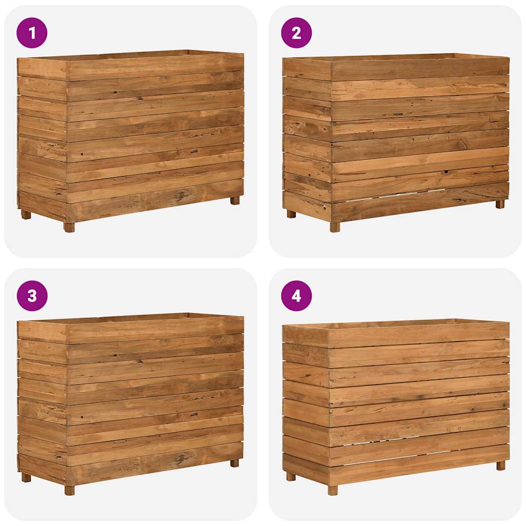 vidaXL Podwyższona donica 100x40x72 cm drewno tekowe z recyklingu/stal