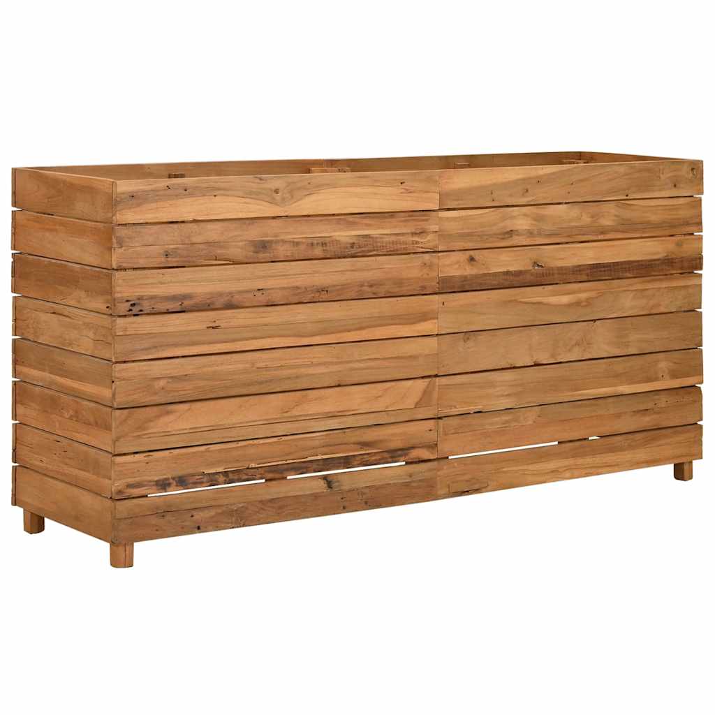 vidaXL Podwyższona donica 150x40x72 cm drewno tekowe z recyklingu/stal