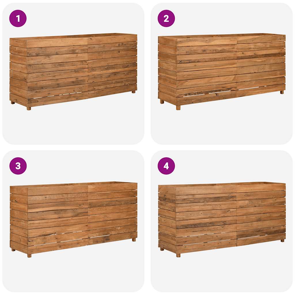 vidaXL Podwyższona donica 150x40x72 cm drewno tekowe z recyklingu/stal