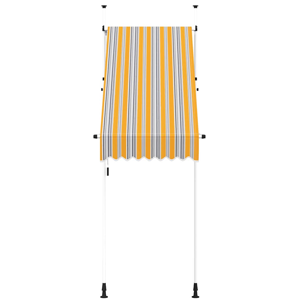 vidaXL Markiza zwijana ręcznie, 100 cm, żółto-niebieskie pasy