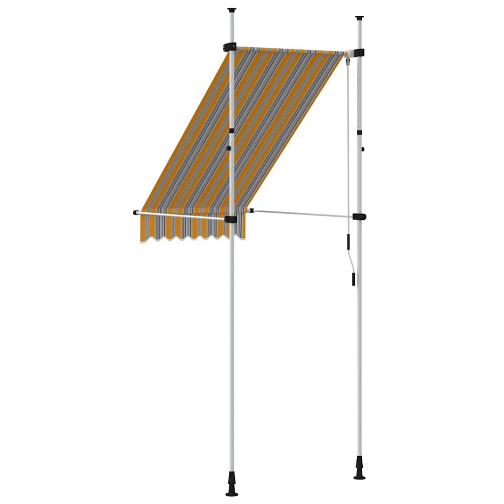 vidaXL Markiza zwijana ręcznie, 100 cm, żółto-niebieskie pasy