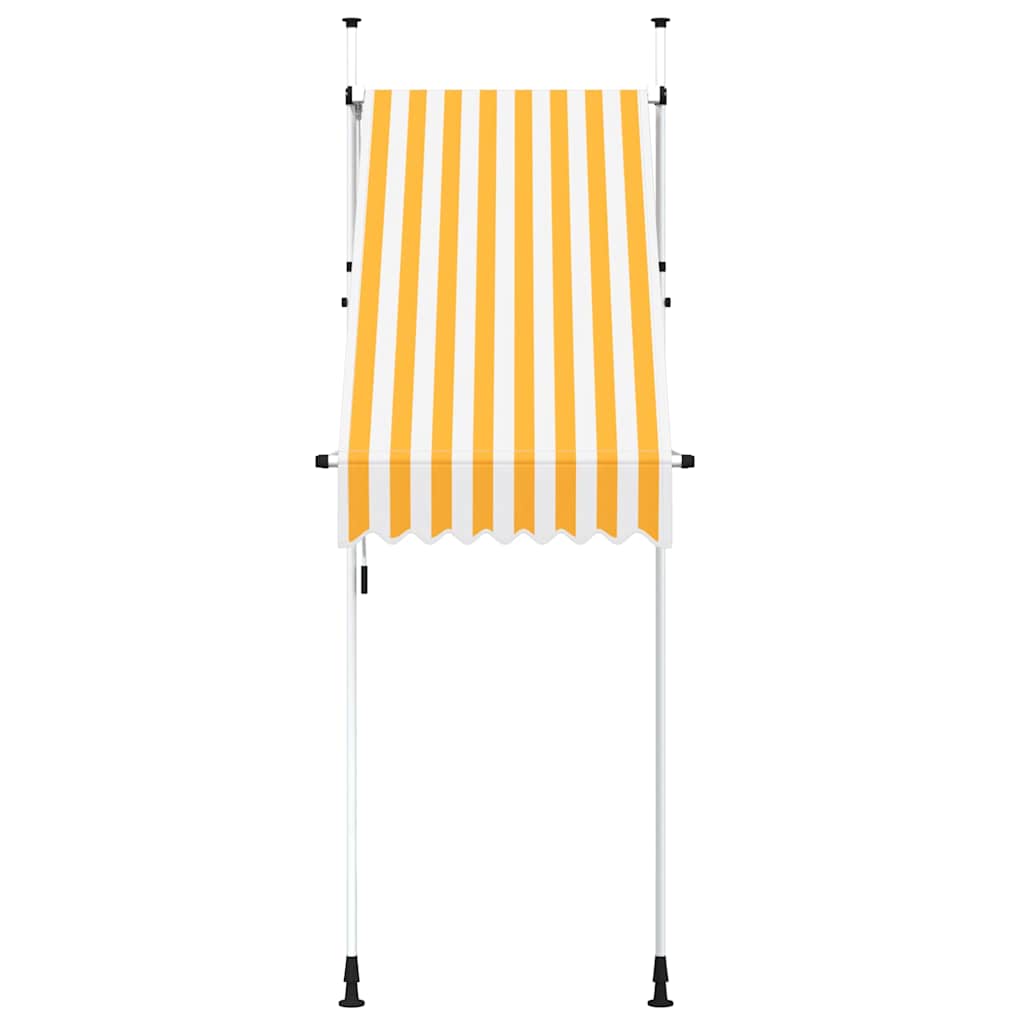 vidaXL Markiza zwijana ręcznie, 100 cm, pomarańczowo-białe pasy