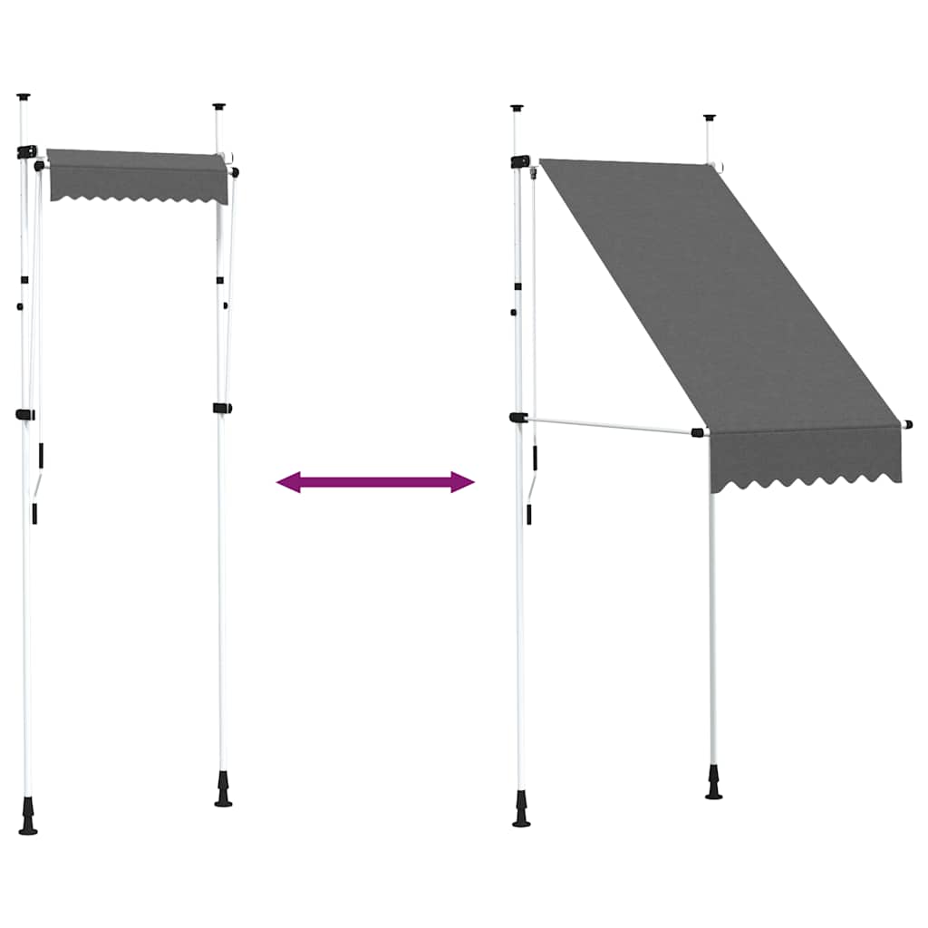 vidaXL Markiza zwijana ręcznie, 100 cm, antracytowa