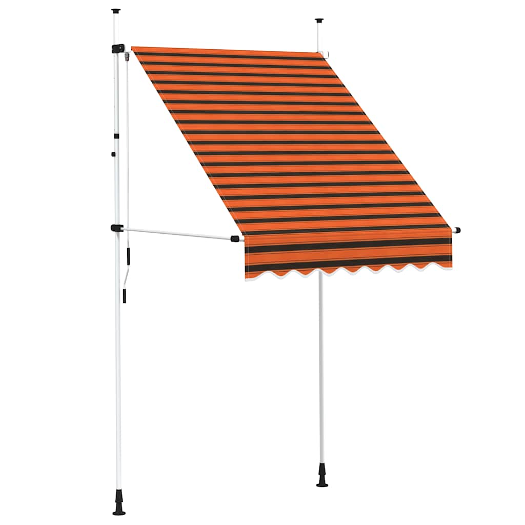 vidaXL Ręcznie zwijana markiza, 150 cm, pomarańczowo-brązowa