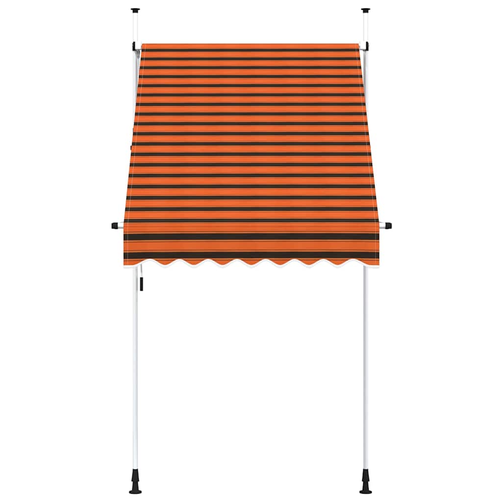 vidaXL Ręcznie zwijana markiza, 150 cm, pomarańczowo-brązowa