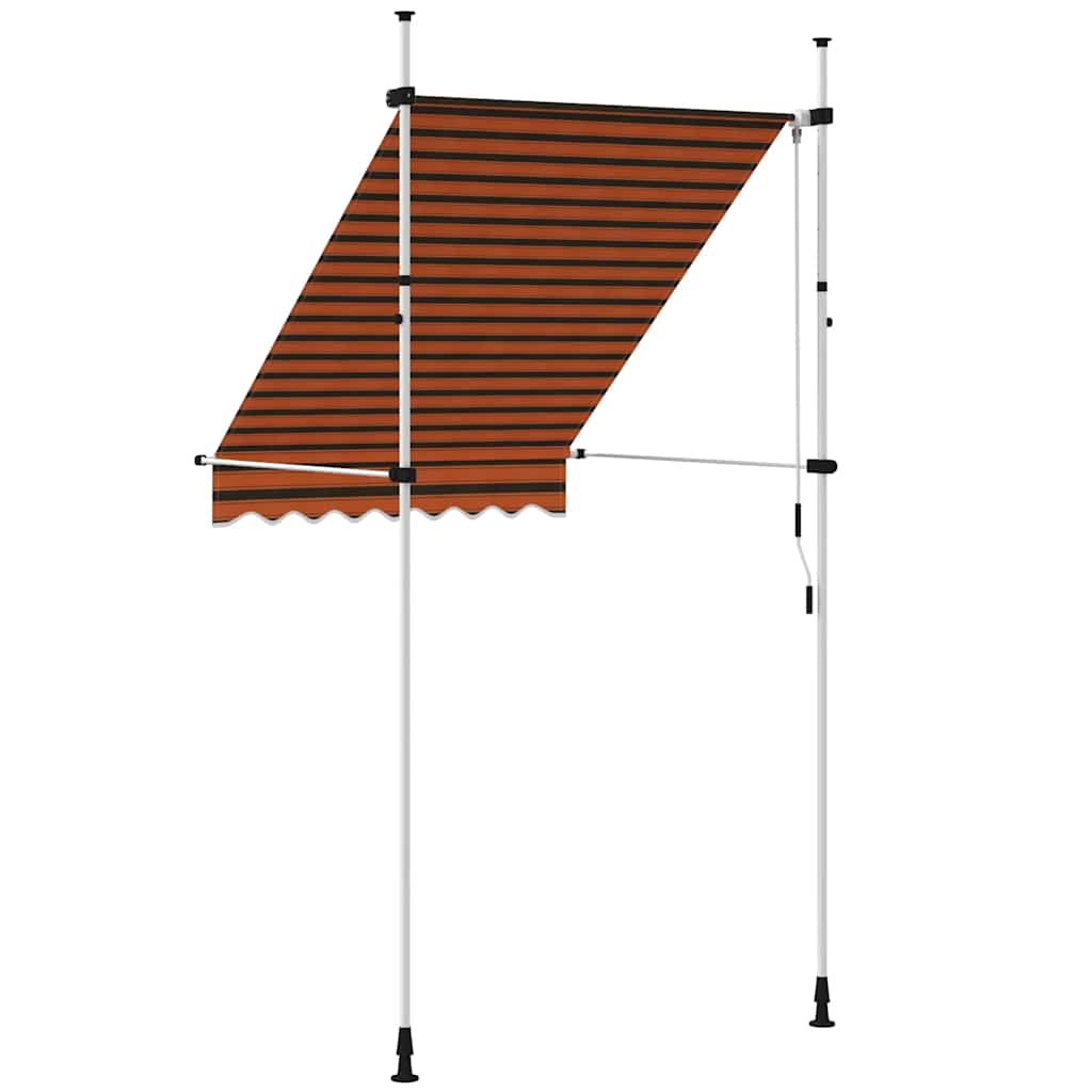 vidaXL Ręcznie zwijana markiza, 150 cm, pomarańczowo-brązowa