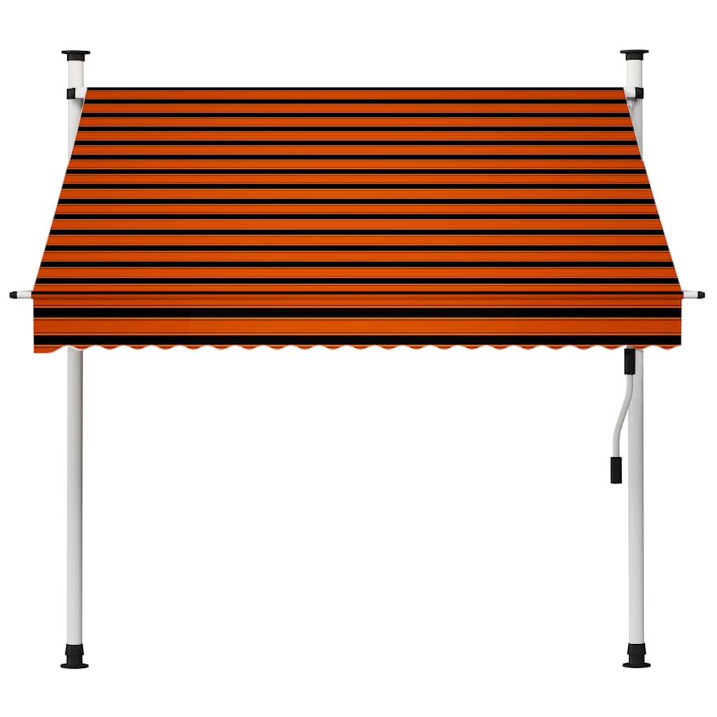 vidaXL Ręcznie zwijana markiza, 200 cm, pomarańczowo-brązowa