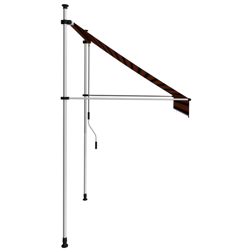 vidaXL Ręcznie zwijana markiza, 200 cm, pomarańczowo-brązowa