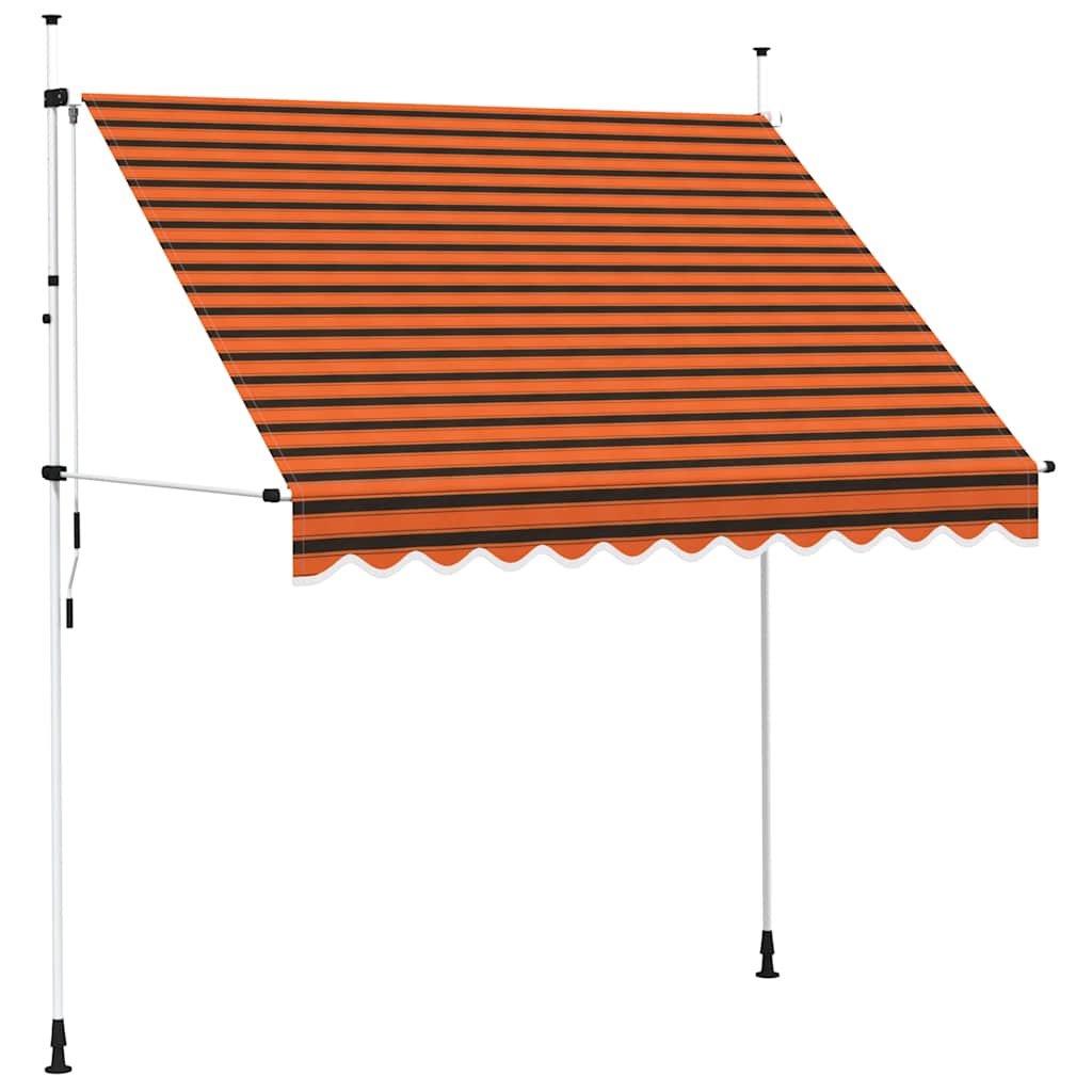 vidaXL Ręcznie zwijana markiza, 250 cm, pomarańczowo-brązowa