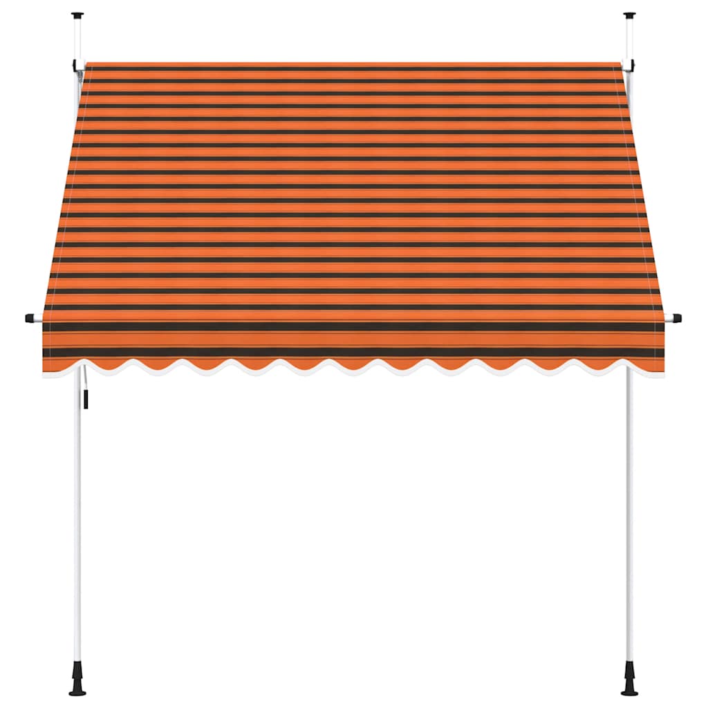 vidaXL Ręcznie zwijana markiza, 250 cm, pomarańczowo-brązowa
