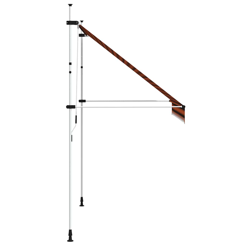 vidaXL Ręcznie zwijana markiza, 250 cm, pomarańczowo-brązowa