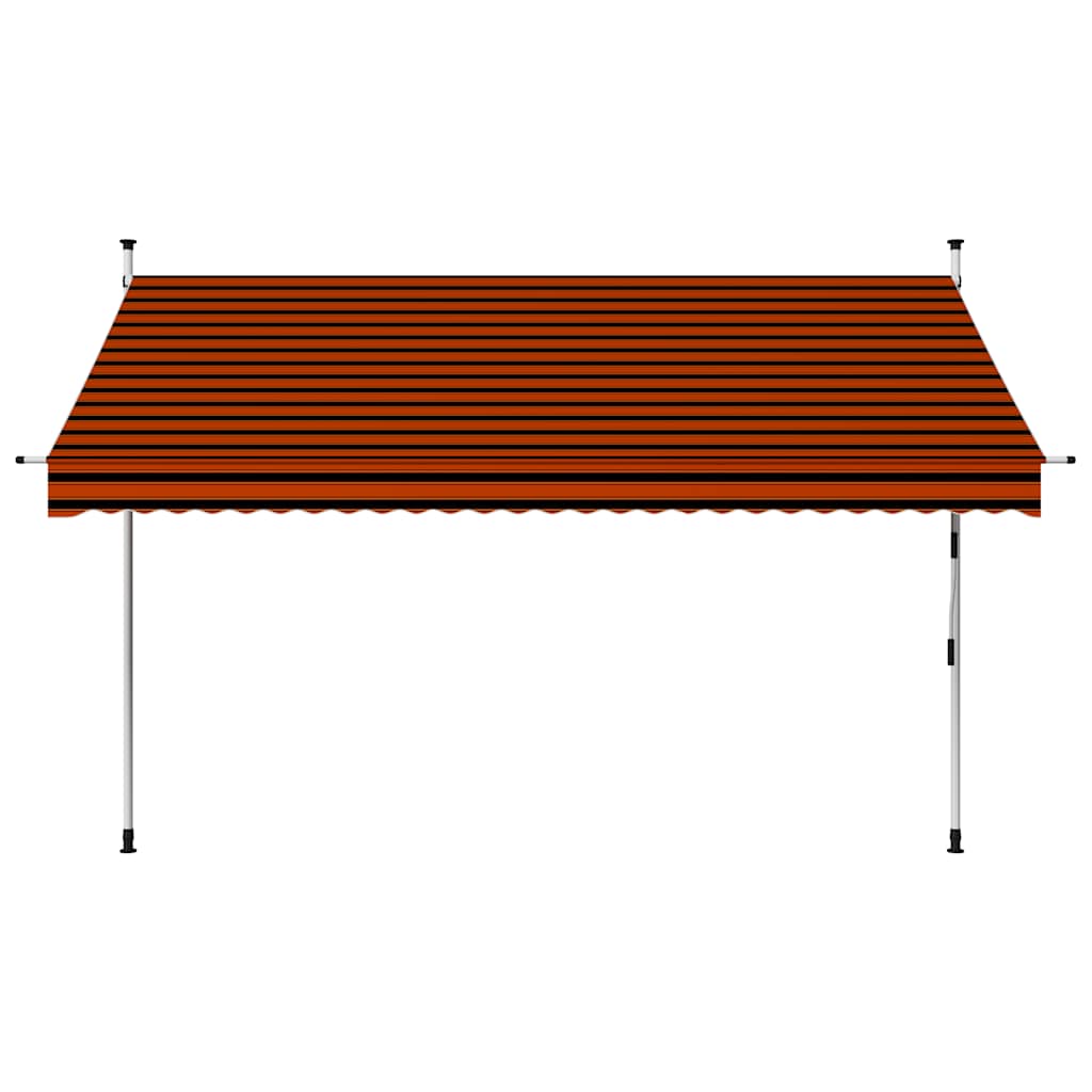 vidaXL Ręcznie zwijana markiza, 300 cm, pomarańczowo-brązowa