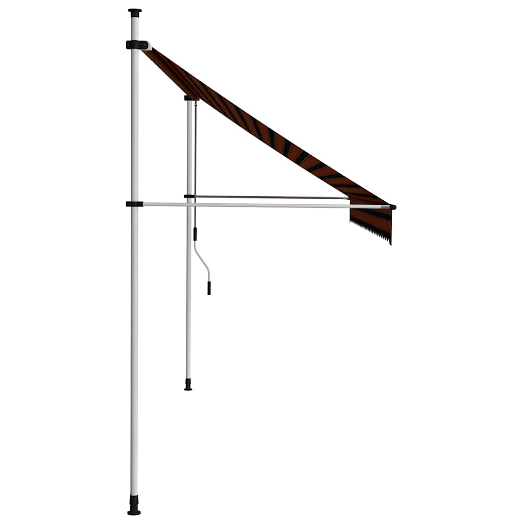 vidaXL Ręcznie zwijana markiza, 300 cm, pomarańczowo-brązowa