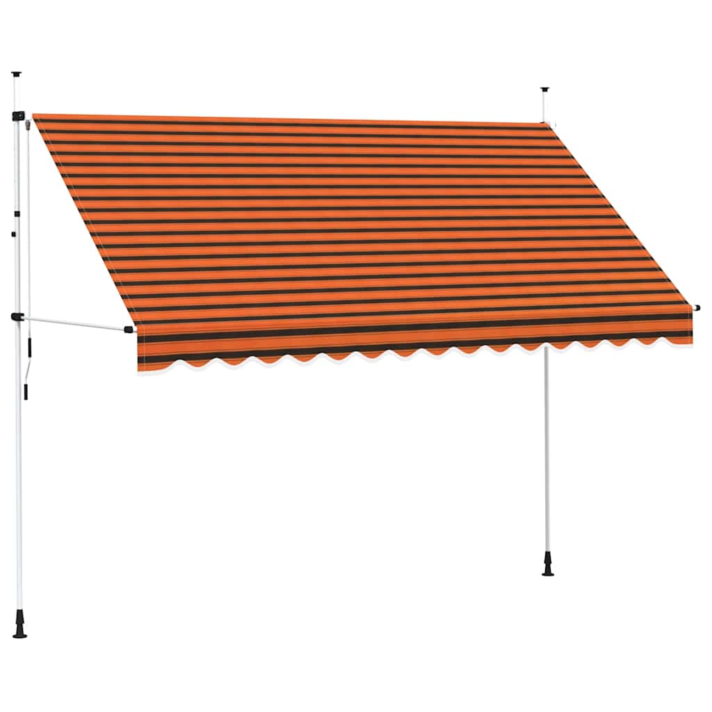 vidaXL Ręcznie zwijana markiza, 350 cm, pomarańczowo-brązowa