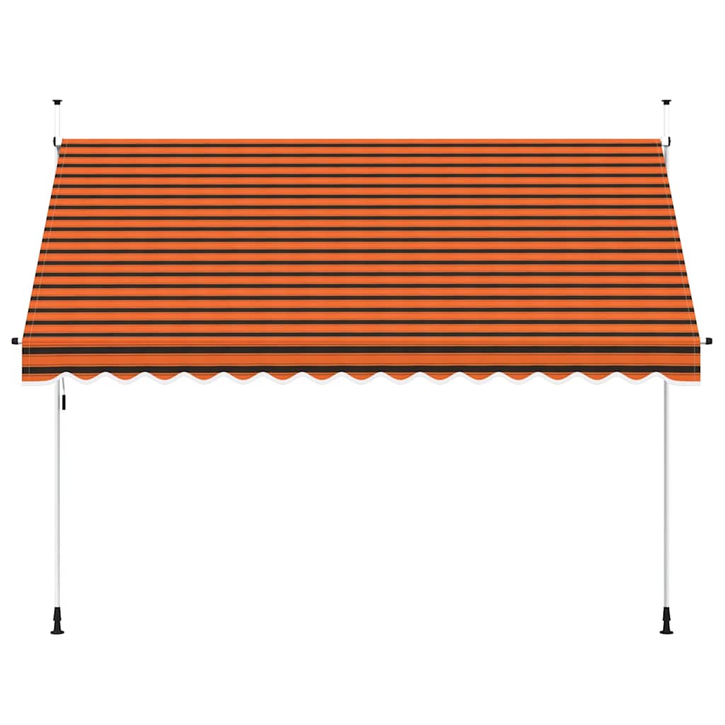 vidaXL Ręcznie zwijana markiza, 350 cm, pomarańczowo-brązowa