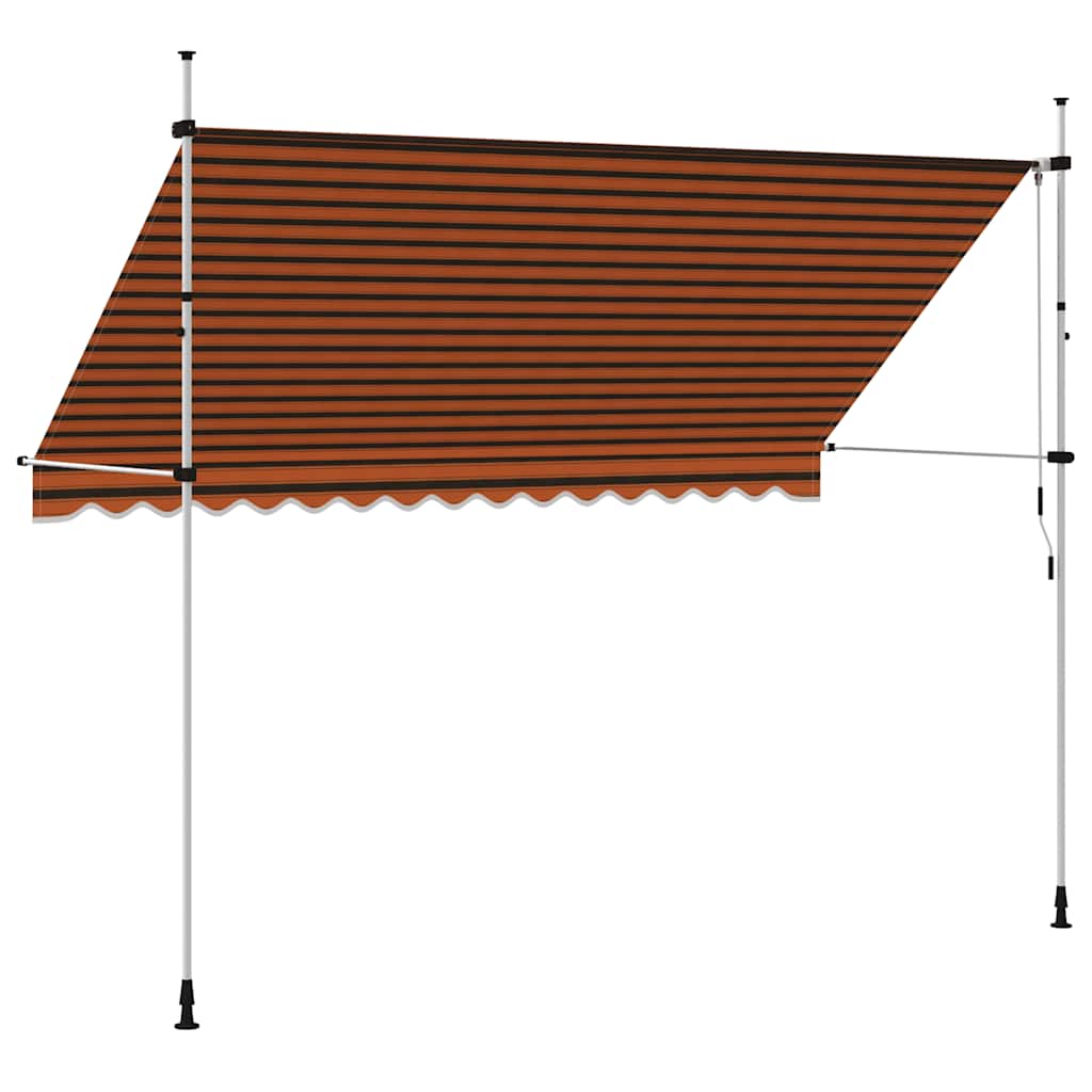 vidaXL Ręcznie zwijana markiza, 350 cm, pomarańczowo-brązowa