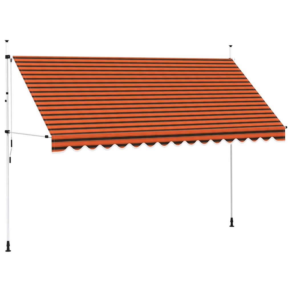 vidaXL Ręcznie zwijana markiza, 400 cm, pomarańczowo-brązowa