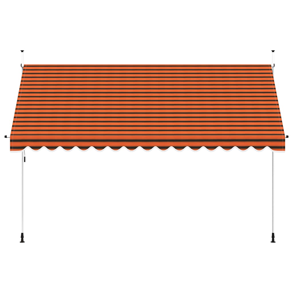 vidaXL Ręcznie zwijana markiza, 400 cm, pomarańczowo-brązowa