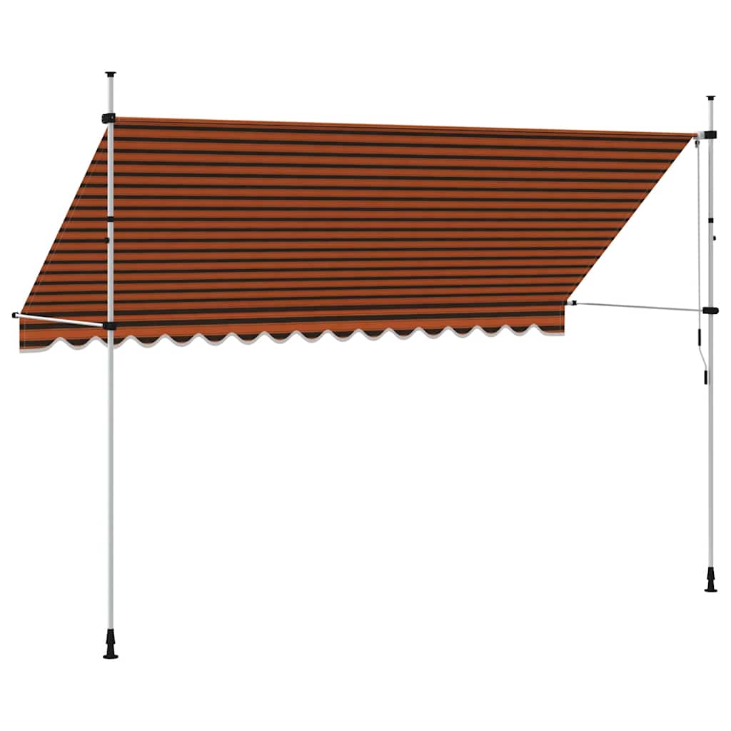 vidaXL Ręcznie zwijana markiza, 400 cm, pomarańczowo-brązowa