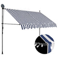 vidaXL Ręcznie zwijana markiza z LED, 250 cm, niebiesko-biała